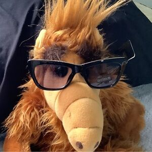 House of Harlow 1960 Glossy Black Crystal Emblazoned Sunglasses